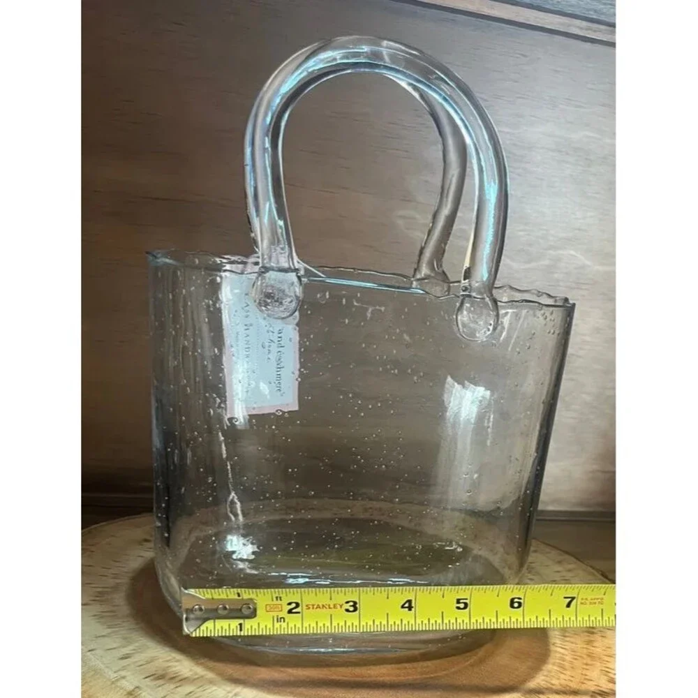 Clear Glass Purse Vase – Handbag Style Decorative Centerpiece
